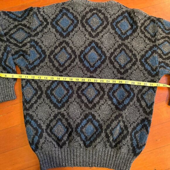Vtg. Argyle Geometric Pattern Grandpa Sweater No Brand Size L - Picture 6 of 6
